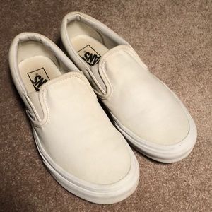White slip-on Vans size W8.5